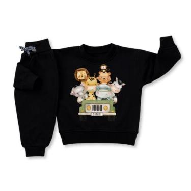 Imagem de Conjunto Moletom Roupa de Frio Infantil Bebê Moletom Grosso Menino Tem