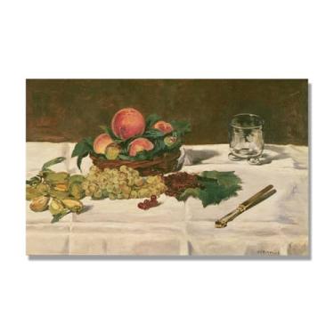 Imagem de NHLDZYH Vintage Fruta Ainda Vida Tela Retro Frutas Motivo Estilo Country Decoração de Parede para Cozinha e Sala de Jantar. C39. 80 x 130 cm. Apenas Tela