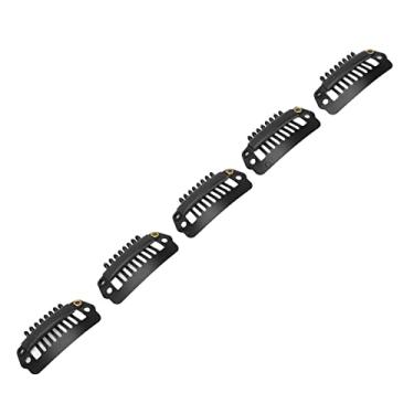 Imagem de Generic Conjunto de Clipes de Peruca de Pente de Pressão de Aço Inoxidável 50 Peças, Clipes de Extensão de Cabelo DIY de 8 Dentes para Fixação Segura de Peruca, Design Portátil Leve, 1,1 pol., Casa e Salão de Cabeleireiro (Preto)