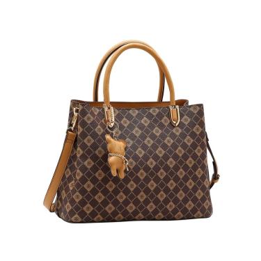 Imagem de Bolsa Monograma Elemento Gráfico - Alça de Mão - Café - Chenson 3485387
