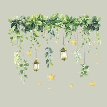 Imagem de Achang Adesivos de parede de plantas verde planta videira pendurada adesivo deitado descasque e cole para sala de estar, quarto, TV, parede, sala de aula, decoração