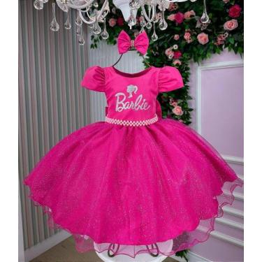 Imagem de Vestido Infantil Temático Luxo Barbie Pink com Glitter, 10, Rosa
