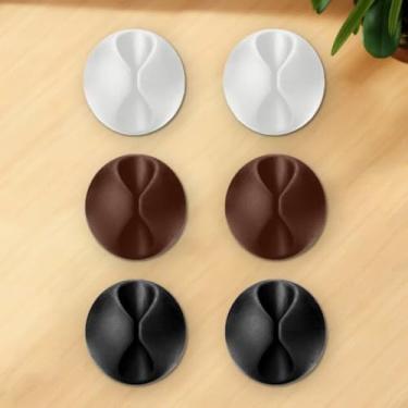 Imagem de Generic Clipes de suporte de cabo multiembalagens, autoadesivos, de silicone, gerenciamento de cabos, clipes organizadores de cabos USB para mesa, escritório, casa