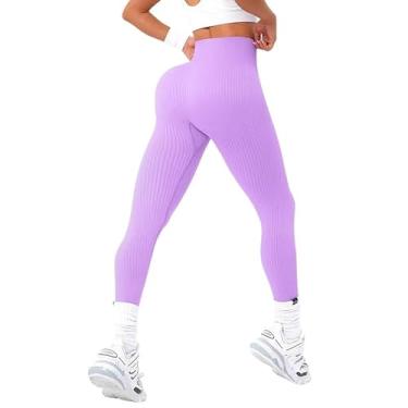 Imagem de tincolia Calça de ioga fitness sem costura cintura alta push up legging feminina super elástica academia treino meia-calça - 10-G (63-75 kg)