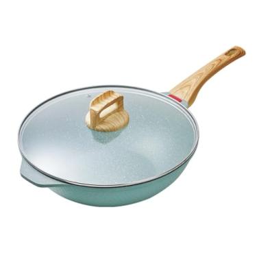 Imagem de THJKUPO Panela de fritar 32 pedras de arroz de trigo, antiaderente, fogão, eletromagnético, a gás, universal