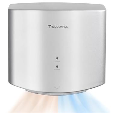 Imagem de modunful Secador de mãos compacto de 9 segundos para casa - super silencioso, fácil de instalar, ar quente/frio duplo, 110V Plug-in, prata 2008S1