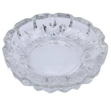 Imagem de Cinzeiros de vidro para cigarros, cinzeiro de vidro para decoração interna e externa, cinzeiros redondos de vidro, bandejas de cinzas de cristal transparente