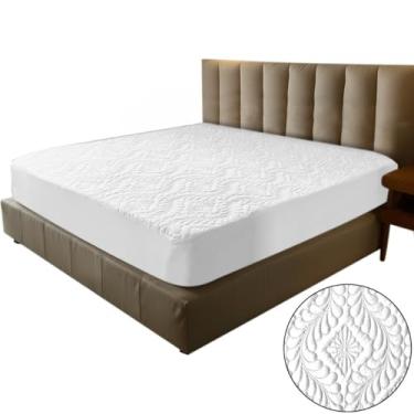Imagem de Protetor Impermeável Capa para Colchão Matelada com Elástico(branco,King)