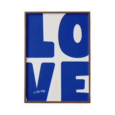 Imagem de Impressão Em Tela De Arte De Parede Azul Para Decoração De Sala De Est