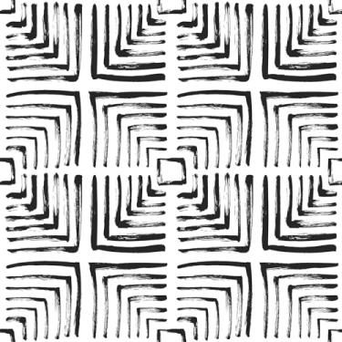 Imagem de VEELIKE Papel de parede geométrico preto e branco para destacar e colar minimalista quadrado aninhado papel de parede geométrico para decoração de parede quarto 48 x 900 cm papel de parede abstrato