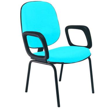 Imagem de Cadeira para Igrejas Evangélicas com Braços Diretor para Escritório Linha Uno Verde