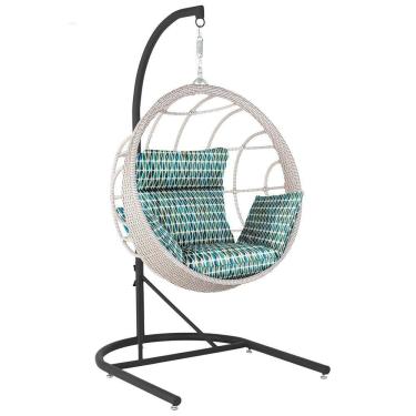 Imagem de Balanço Suspenso Ninho Em Aluminie Fibra Marmore E Suporte U Preto, Tecido Impermeável - Z36