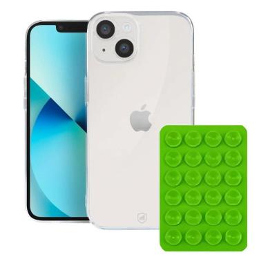 Imagem de Kit Capa Crystal Slim Para Iphone 14 + Ventosa - Verde -