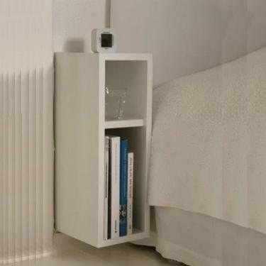 Imagem de Mesa De Cabeceira Nicho Suspenso Branco Em Mdf