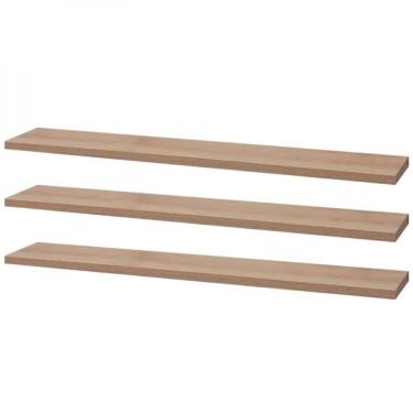 Imagem de Kit 3 Prateleiras 60 X 30cm Carvalho Com Mão Francesa