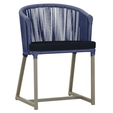 Imagem de Cadeira De Jantar Noronha Alumínio Fendi E12 Trama  Azul