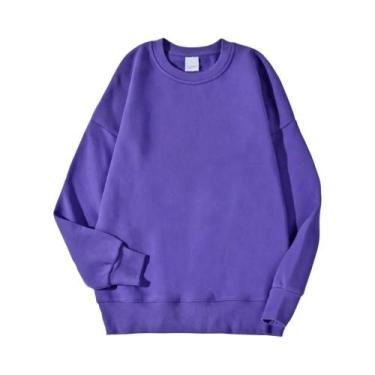 Imagem de Moletom Feminino Oversize De Fleece Quente E Macio Com Gola Redonda, C