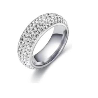 Imagem de Anel Luxury Zirconia Aço Inoxidável - Maria Pinho, Branco, 17/18