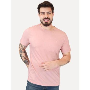 Imagem de Camiseta Dudalina Masculina Cotton Regular Rosa Claro Mescla Tamanho:S