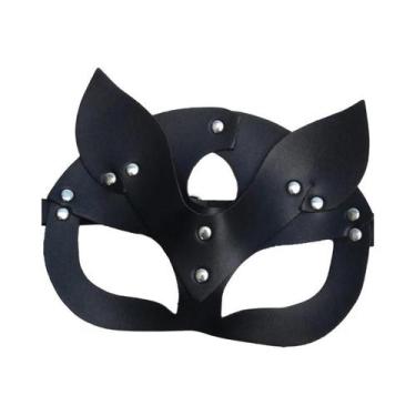 Imagem de Máscara De Cosplay De Gato Em Couro Para Mulheres, Máscara De PU Para 