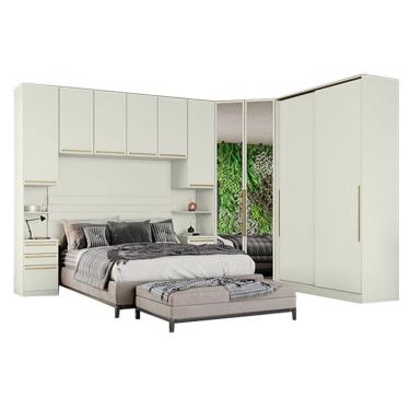 Imagem de Quarto Modulado Casal Ambiente 5 New Predileto 5 Peças Areia - Henn