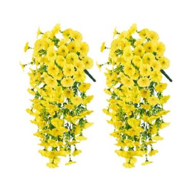 Imagem de Flores Artificiais Morning Glory Petunias 2PCS Para Decoração De Pared