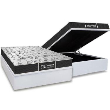Imagem de Cama Box Baú Casal: Colchão Molas Probel Prolastic Prodormir Sleep + Base Crc Courano White(138X188)