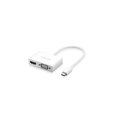 Imagem de HUB Conversor Ugreen, USB-C para HDMI e VGA, 15cm, Branco - UG-30843