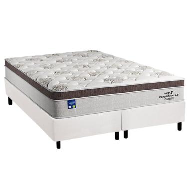 Imagem de Cama Box King: Colchão Molas Masterpocket Ensacadas Plumatex Personalle + Base Crc Courano White (193x203)