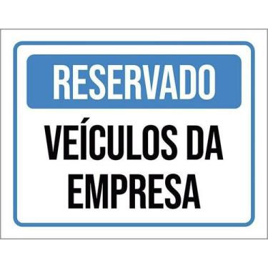 Imagem de Kit 10 Placa Acm Reservado Veículos Empresa 18X23 - Sinalizo
