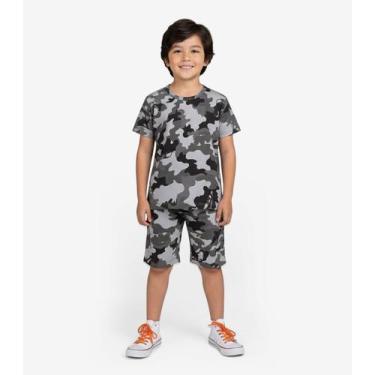 Imagem de Pijama Infantil Camiseta e Bermuda Select Cinza, 4, Cinza