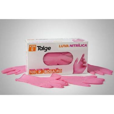 Imagem de Luva Nitrílica Rosa Descartável Sem Pó C/ 100 Talge, Rosa, P
