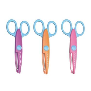 Imagem de Kit com 3 Tesouras ZIG CiS Cortes Especiais Capa Plástica Colorida Con