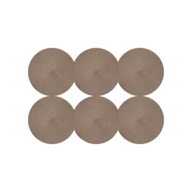 Imagem de Jogo Americano Taupe 37cm Kit 6 Rafimex