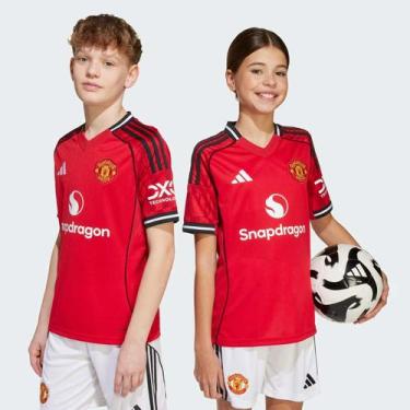 Imagem de Camisa Adidas Manchester United Home 2026 Juvenil, 8 ANOS