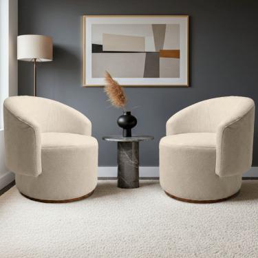 Imagem de Kit 02 Poltrona Decorativa Orgânica Espanha Para Sala Bouclê