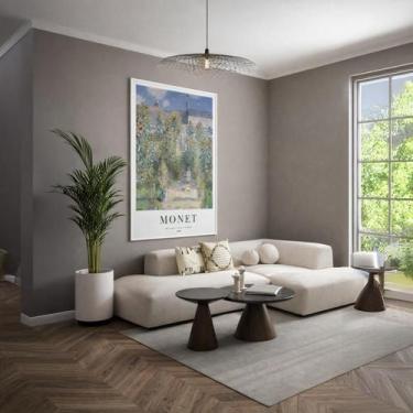 Imagem de Quadro Canvas Paisagem Jardim Monet 60X40Cm Mold Branca - Quadros On-L