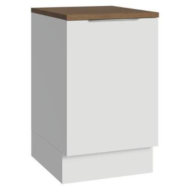 Imagem de Balcão De Cozinha 50cm 1 Porta Bbr Stella Madesa Branco/rustic