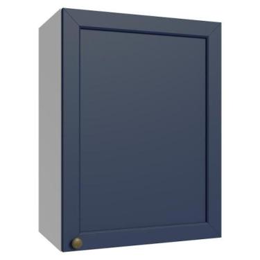 Imagem de Armário Aéreo 50cm 1 Porta Branco/azul Vik Madesa Branco/azul