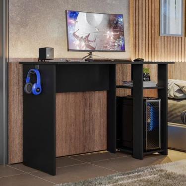 Imagem de Mesa para Computador Gamer Slim Escrivaninha 108cm Preto - Peternella 