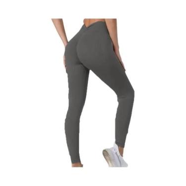 Imagem de Calças De Yoga Femininas De Cintura Alta Em V, Ajustadas E Elásticas P