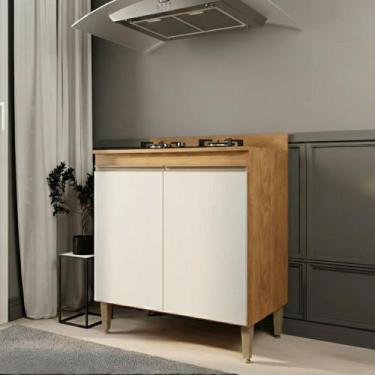Imagem de Balcão de Cooktop para Cozinha Paris com 2 Portas Menu Móveis Freijó/B
