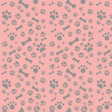 Imagem de Papel Parede Pegadas E Ossos Fundo Rosa Adesivo Decorativo