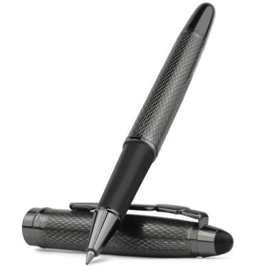 Imagem de Caneta Stonego Rollerball Metálica Elegante Escrita Fácil - CINZA