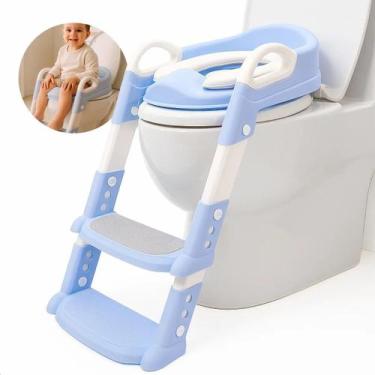 Imagem de Assento Redutor Infantil Com Escada Para Vaso Sanitário - Jhamba, Azul