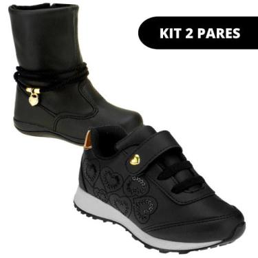 Imagem de Bota Menina e Sapato Infantil - KIT 2 PARES Tam 23 ao 34 - Sapatinhos.