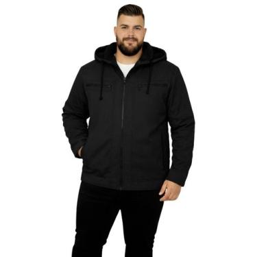 Imagem de Jaqueta Sarja Masculina Revestida Com Bolsos Plus Size Tamanho:G2Cor:P