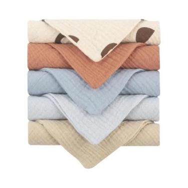 Imagem de Toalhas De Bebê Macias E Absorventes 5 Peças De Algodão Gaze Para Rost