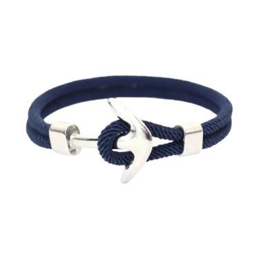 Imagem de Pulseira Masculina Âncora 10 Cores Cordão 4mm Estilo Náutico Surf Prai