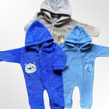 Imagem de Macacão Bebe Pijama Soft Pelúcia Inverno Leve Quentinho - Jolen Baby, 